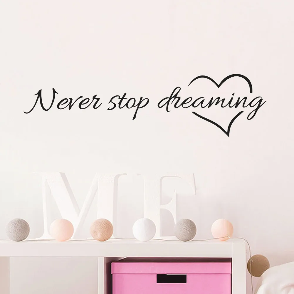 Виниловая стена этикета стены с надписью never stop dreaming Наклейка Настенная Слова