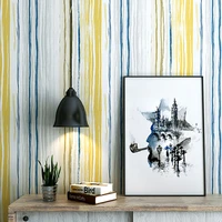 modern concised nordic europe vertical stripes wallpaper roll yellow blue personalized stripped wall background wallpaper mural