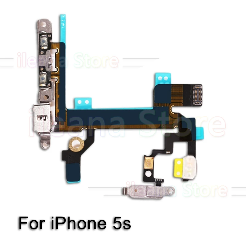 For iPhone 5s Гибкий кабель для iPhone 5 5C с кнопкой отключения звука и металлическим держателем для iPhone 5S, se Запасная часть - Цвет: For iPhone 5s