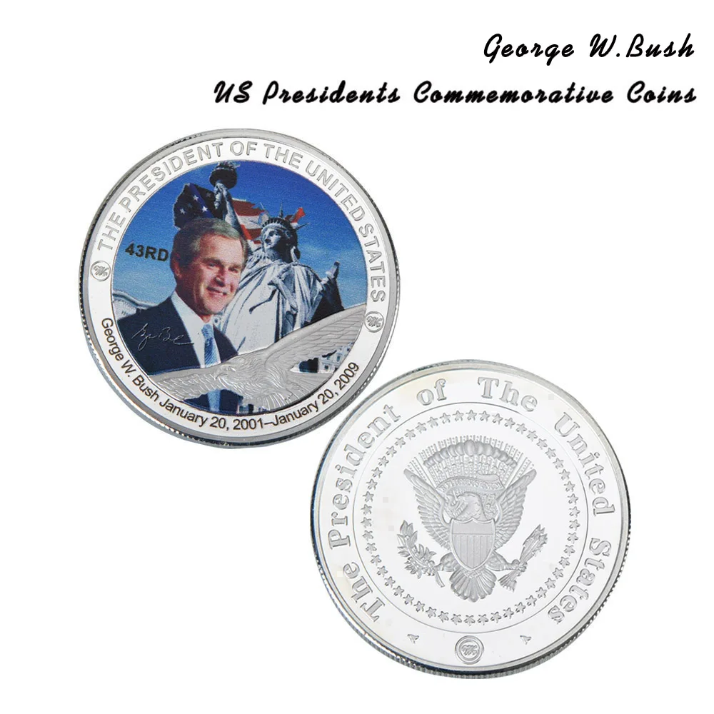 WR Соединенные Штаты 43th Challenge Coin Джордж Буш памятная серебряная металлическая