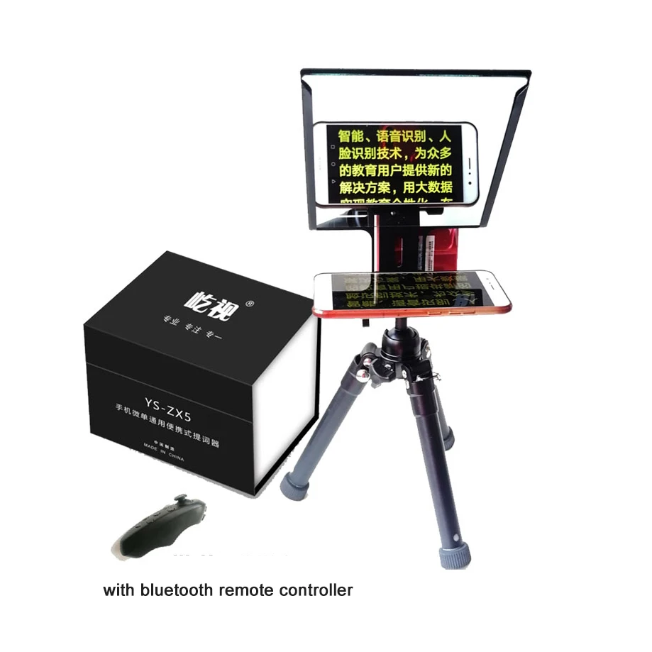 Портативный Prompter смартфон Teleprompter для новости Live интервью речевой для DSLR камер мобильный телефон с пультом дистанционного управления
