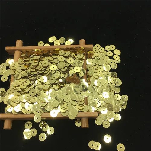 Light gold 1500 шт/партия Размер 6 мм ПВХ плоские круглые пайетки с блестками швейные принадлежности "сделай сам" аксессуары для одежды Lentejuelas Para Coser - Цвет: Light gold