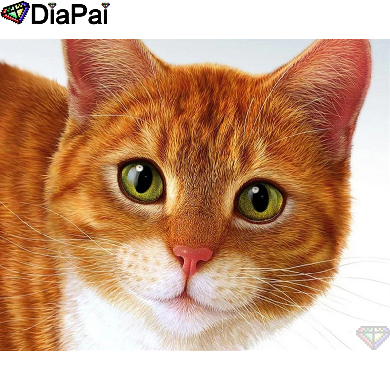 

DIAPAI 100% Full Square/Round Drill 5D DIY Diamond Painting "Animal cat" Diamond Embroidery Cross Stitch 3D Decor A19042