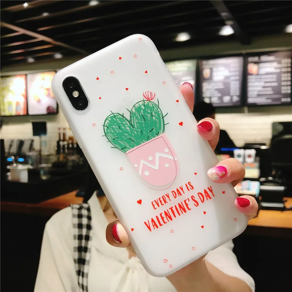 Cute cartoon plant Patrick star pattern transparent soft TPU back cover for iPhone 6 6s 7 8 Plus X Xs Max XR phone case FUNNDA |