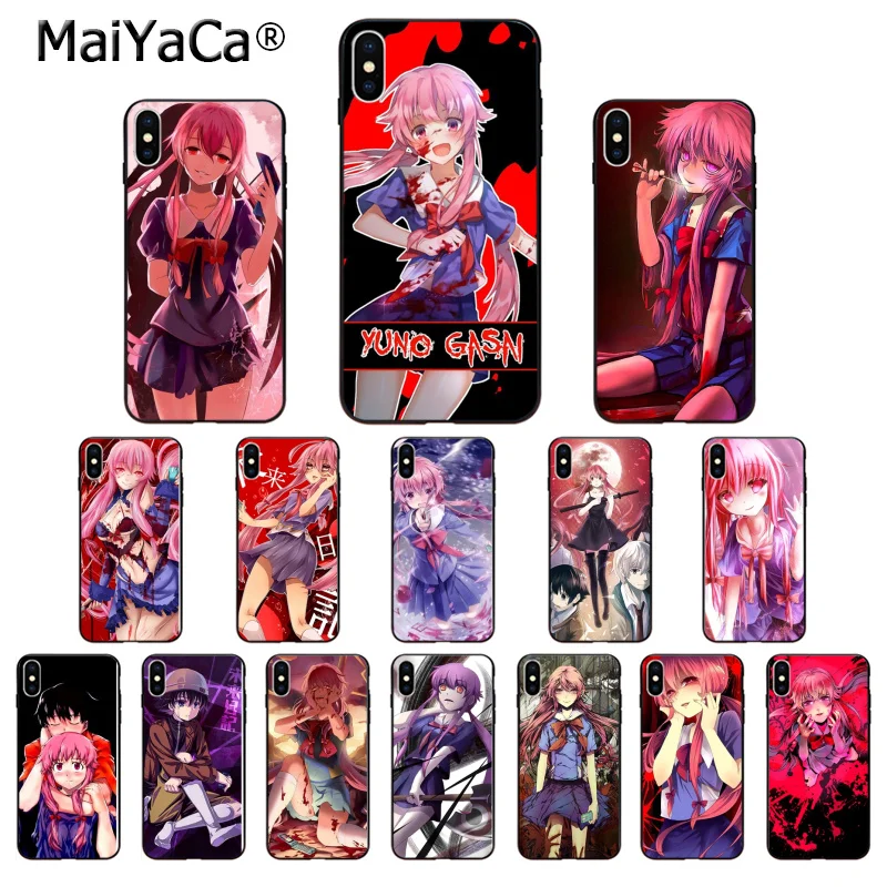 Мягкий силиконовый чехол для телефона MaiYaCa Bloody Anime Future Diary Mirai Nikki из ТПУ iPhone 8 7 6 6S Plus