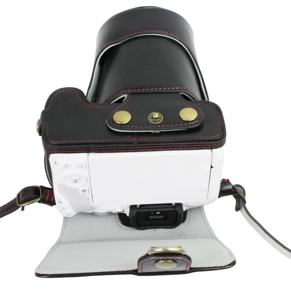 Чехол для цифровой камеры из ПУ кожи чехол с ремешком Canon EOS 200D 250D Rebel SL2 SL3 KISS X9 18-55