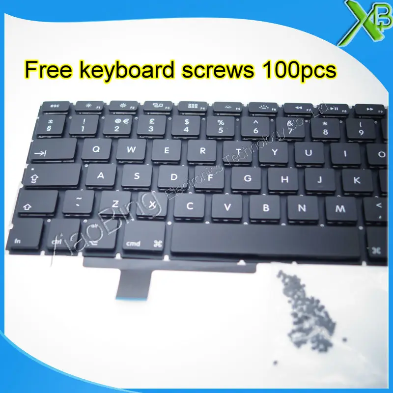 Совершенно новая клавиатура Великобритании + 100 шт Винты клавиатуры для MacBook Pro 17 1