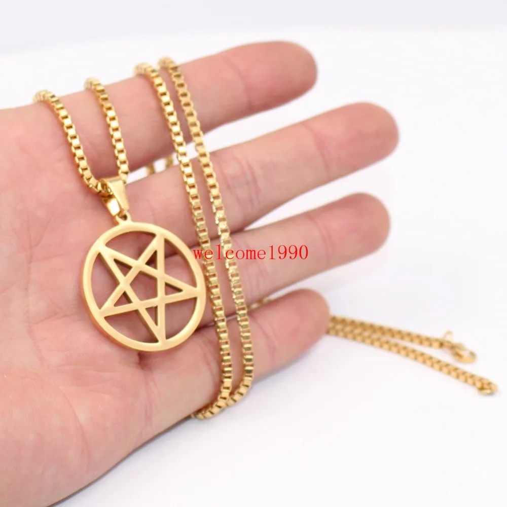 Золотые Религиозные ювелирные изделия Wicca с изображением перевернутой