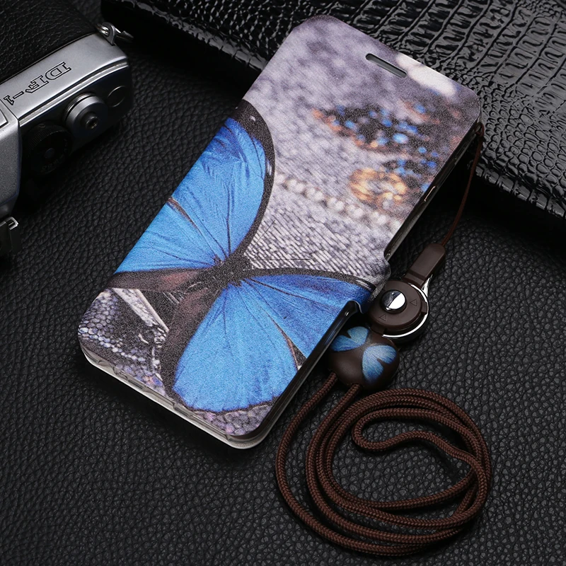 Cute Painted Flip Wallet Stand Leather Case For MEIZU Meilan 5 5S s Cover for meizu meilan note 3 cases | Мобильные телефоны и