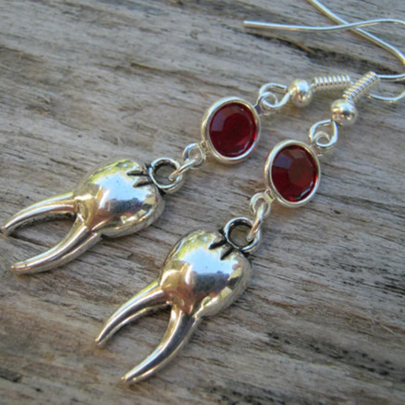 Tooth Birthstone Earrings Dentist Dentistry Molar Personalized Dental Hygienist | Украшения и аксессуары