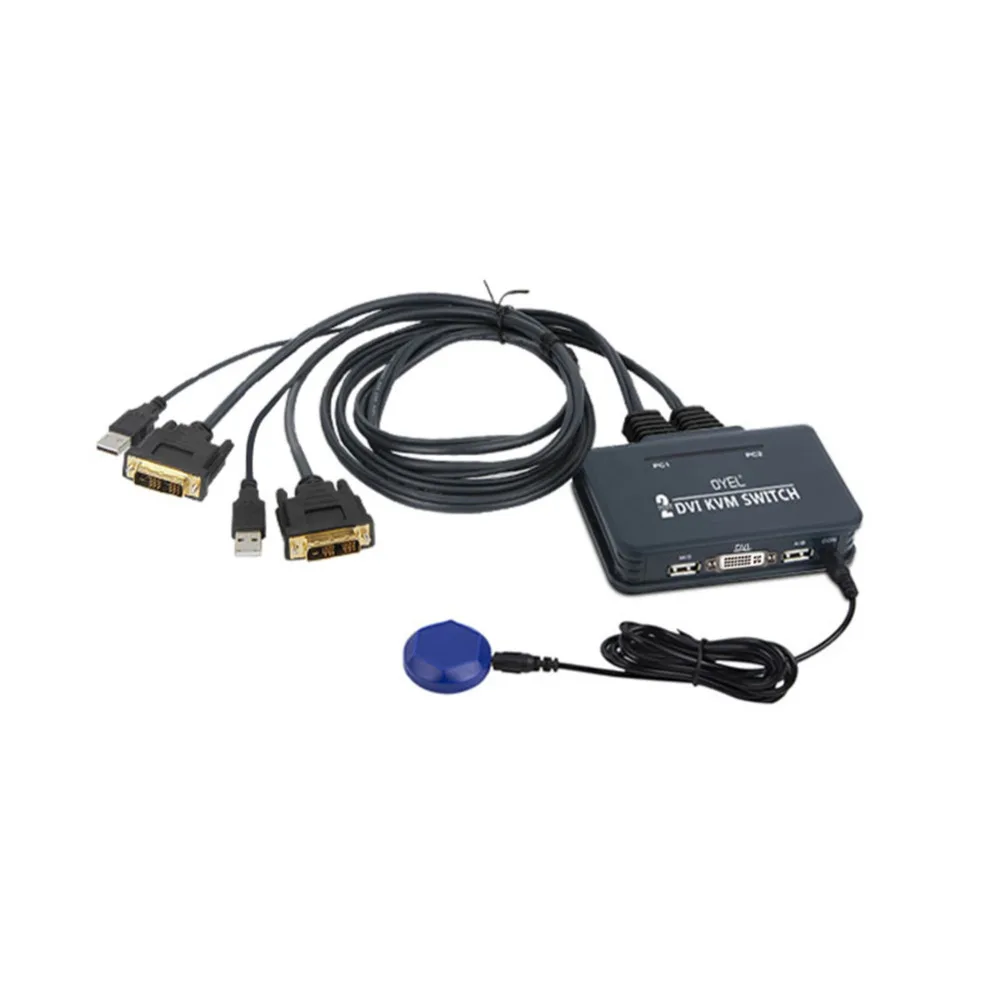 Переключатель DVI 2 в 1 выход usb kvm переключатель порта кнопочный два компьютера для