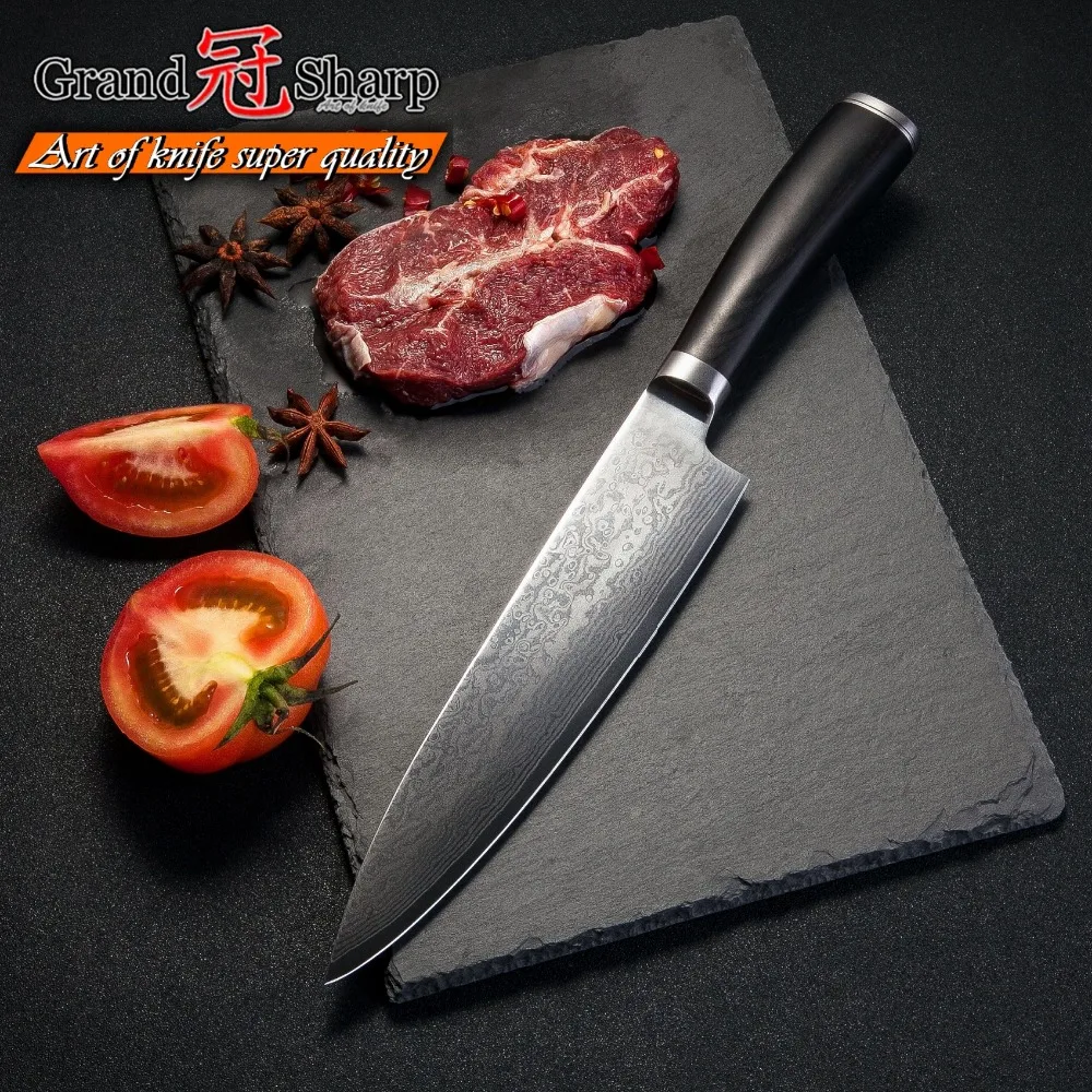 GRANDSHARP Damascus chef knife set Steel Kitchen Knives Sets Chef Santoku Paring Knife vg10 Japanese | Дом и сад