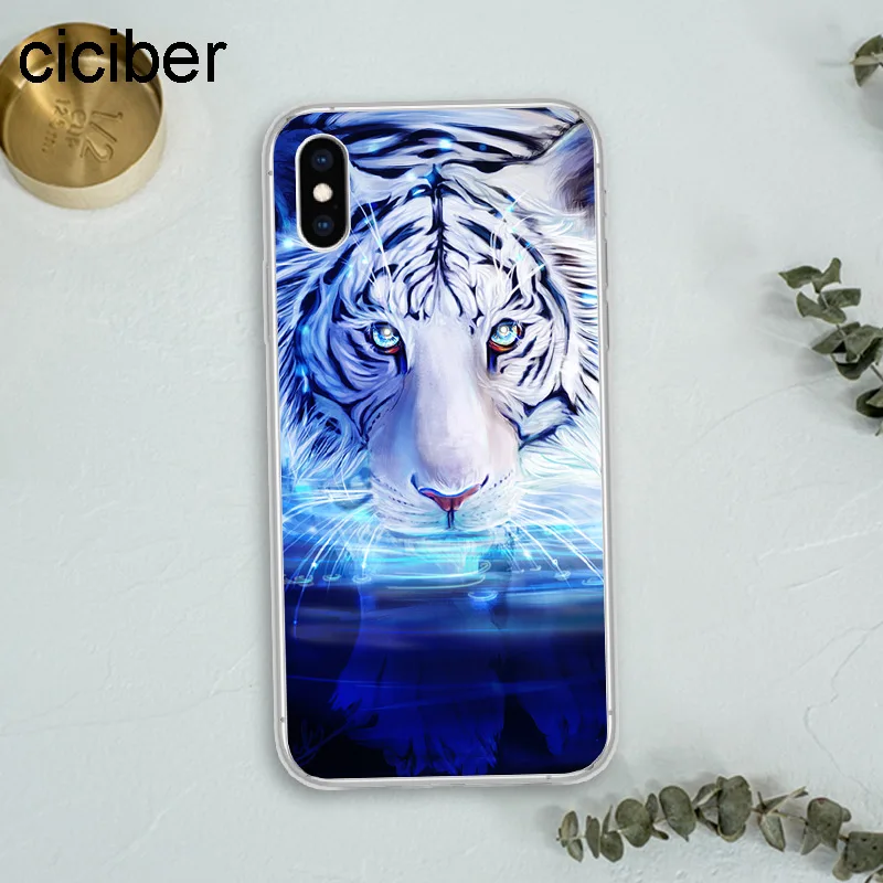 Ciciber животное лев лиса олень Мягкий ТПУ чехол для телефона iPhone 11 Pro Max X XS XR 7 5s SE 8 6 6s