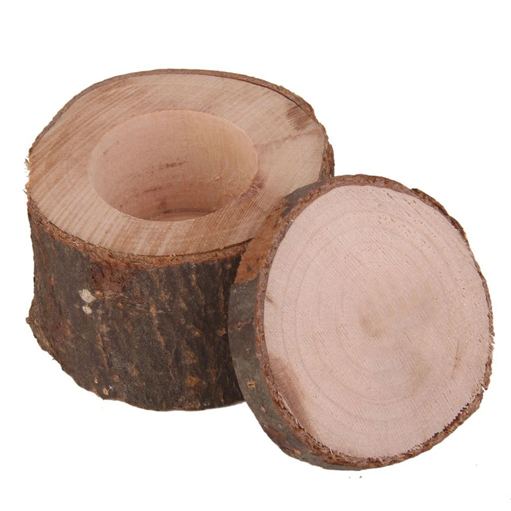 PIXNOR пустая деревянная серьги кольца круглая коробка Шебби шик рустикальный