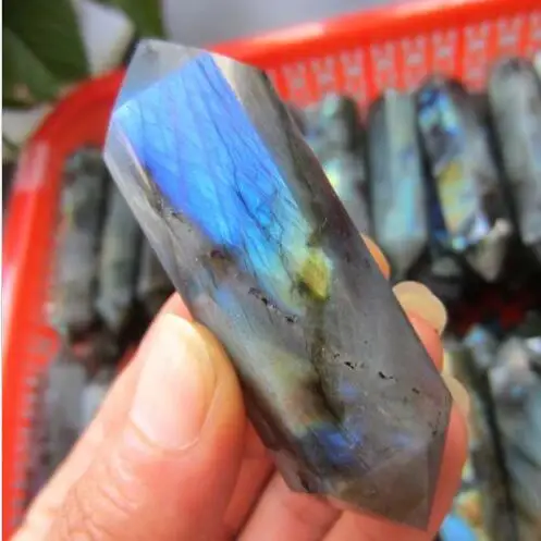 

high quality 100% natural labradorite Crystal wand Healing