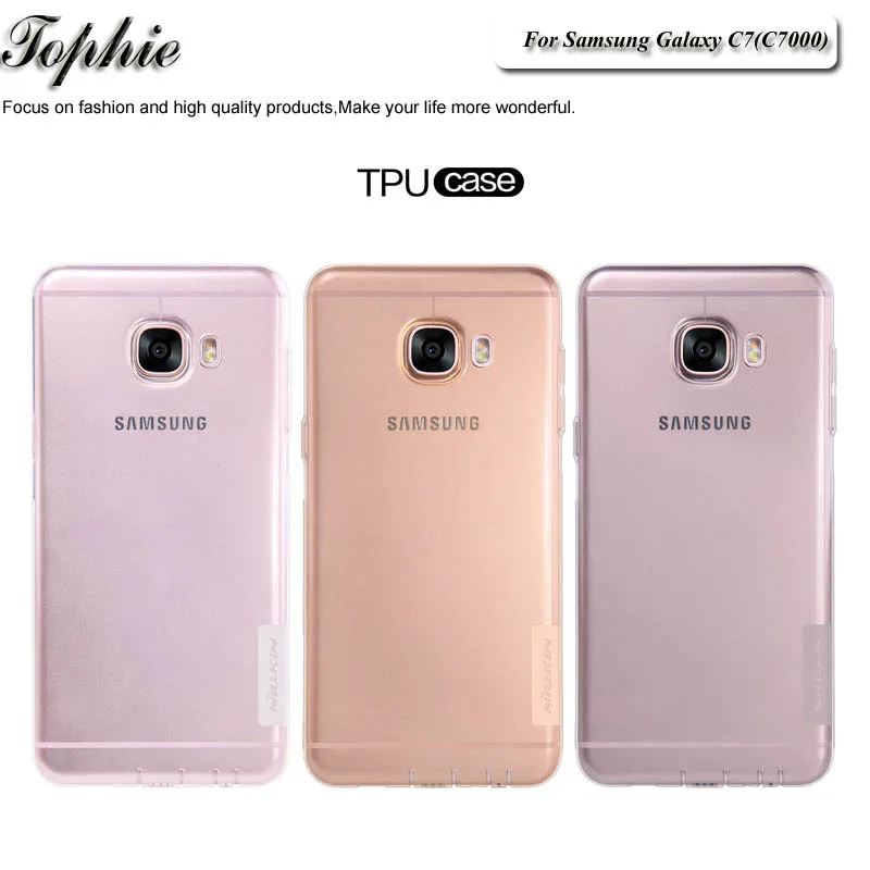 Для Samsung Galaxy C7 (C7000) ТПУ Случае  Nillkin Природа Серии Прозрачный Ясно Мягкий Чехол