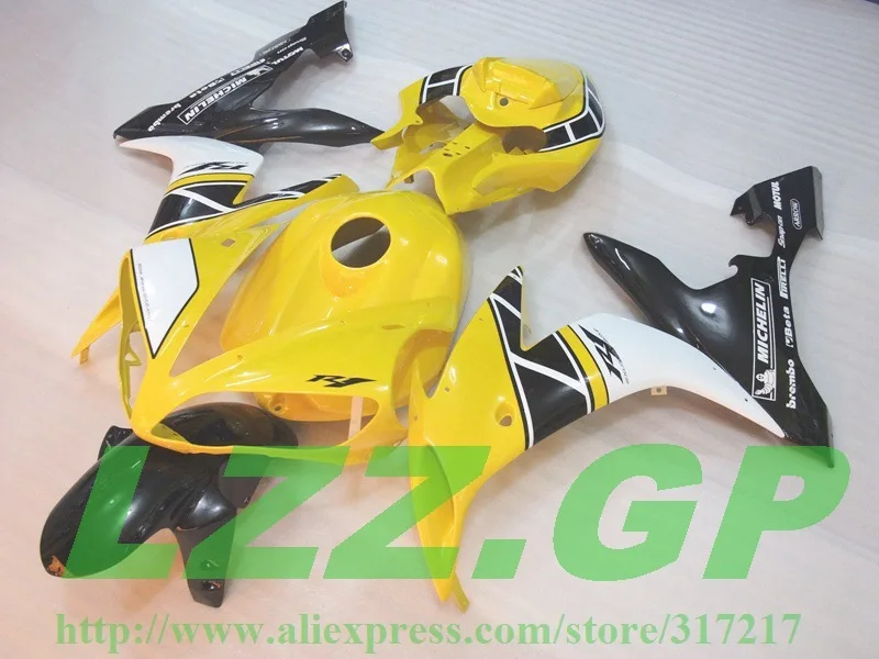 

Yellow White Black Fairing Kit For Yamaha YZF R1 04 05 06 YZF-R1 04-06 YZF1000 YZF R1 2004 2005 2006 #88STN6 Fairings