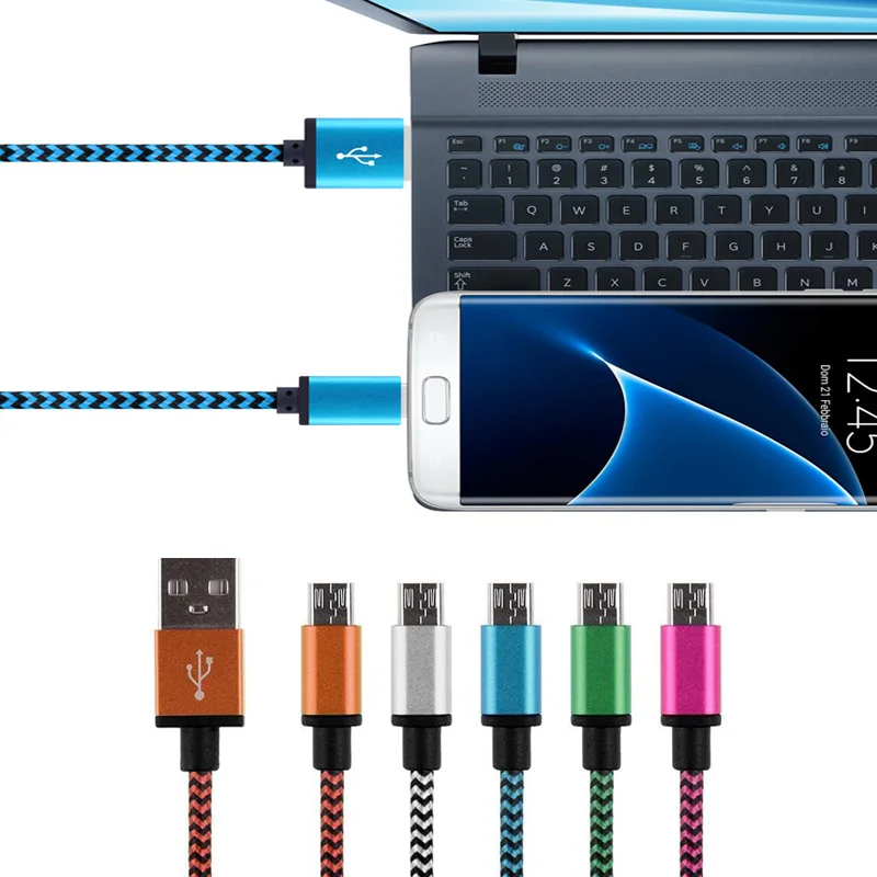 Нейлоновый Micro USB-кабель для быстрой зарядки 20 см 1 м 2 | Мобильные телефоны и