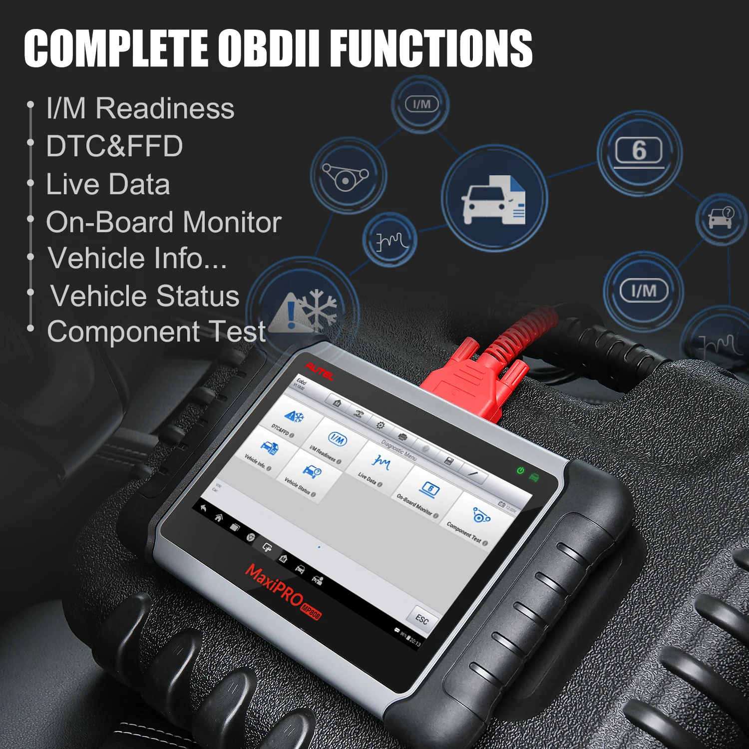 Autel MaxiPRO MP808K автоматический диагностический инструмент OBD2 считыватель кодов Сканер OBD 2 vag com scania Автомобильные диагностические инструменты