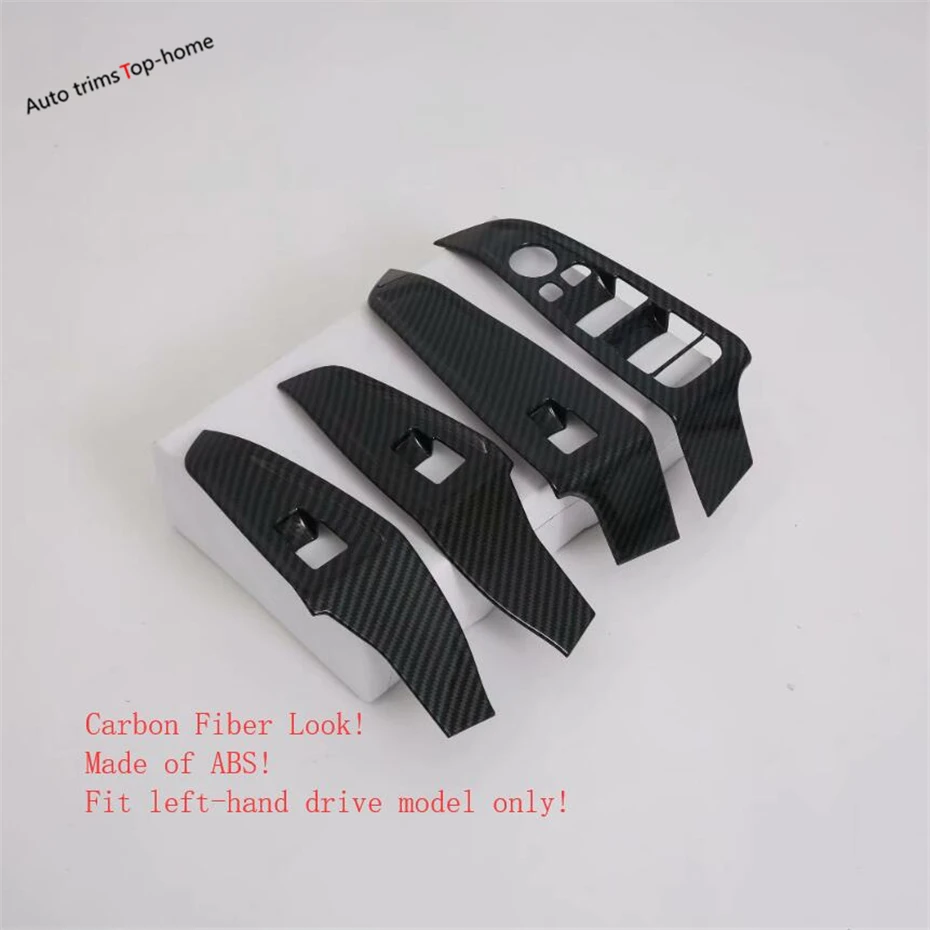 

Yimaautotrims Armrest Window Glass Lift Button Cover Trim Fit For BMW 3 Series G20 2019 2020 2021 ABS Carbon Fiber Look Interior