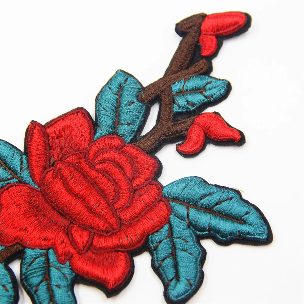 Red Flowers Patch Applique High Quality Floral For Clothing Embroidery Flower Patches DIY Decoration New Style | Дом и сад