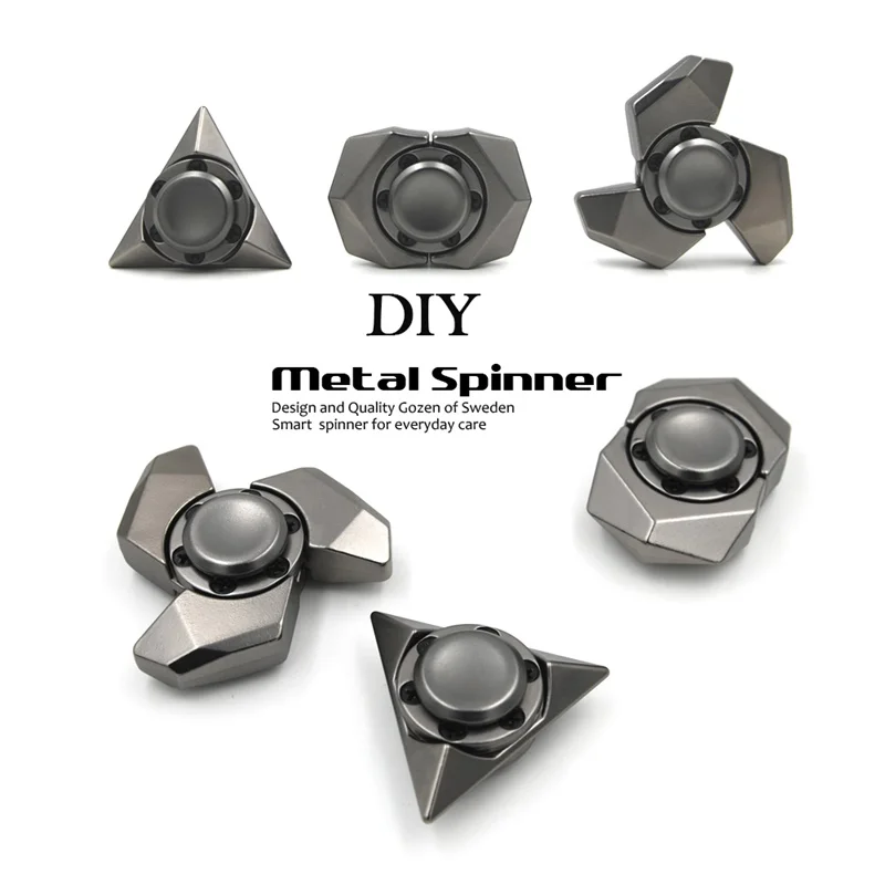 3/комплект DIY Спиннеры ручной Spinner палец Tri Металлический матовый черный EDC handspinner