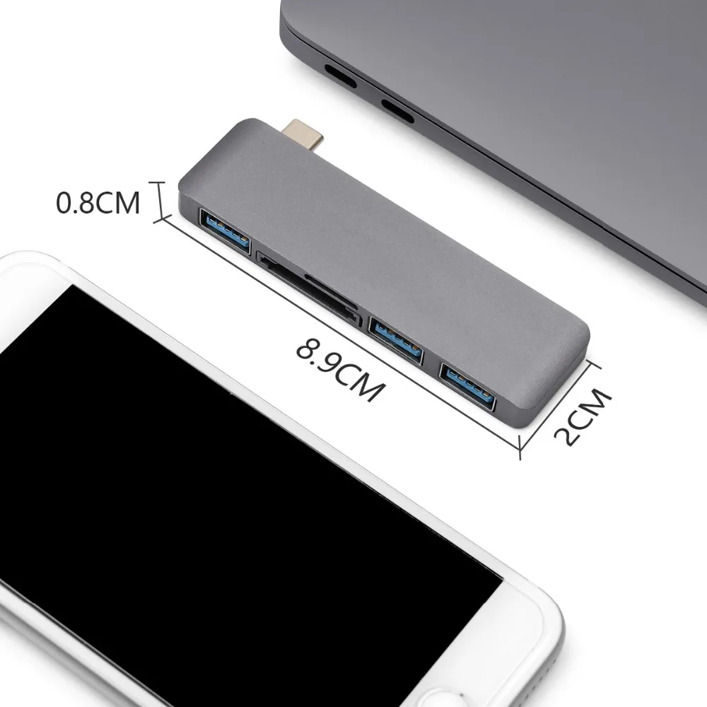 USB C концентратор type-c для нескольких портов USB 3,0 USB3.0 концентратор с SD TF кард-ридером для Macbook Pro 12 13 15 16 iPad Pro