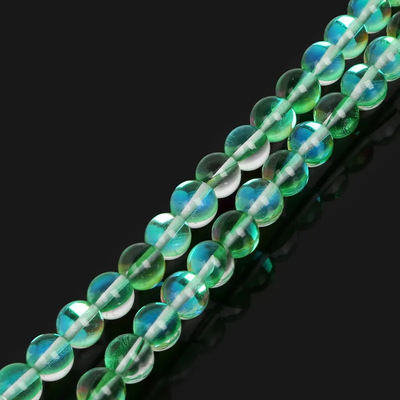 Оптовая продажа 8 мм Разноцветные природные трещины Кристальные круглые бусины 15
