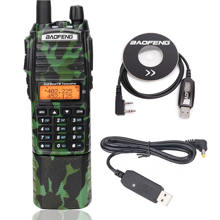 Baofeng UV-82 камуфляжная рация 8 ватт мощная UHF VHF Двухдиапазонная 3800 мАч 10 км дальность действия UV 82 для охоты и пеших прогулок двухстороннее радио - Цвет: as pic show 2