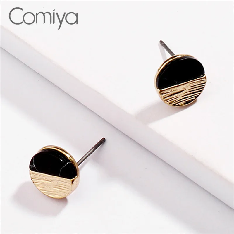 Comiya серьгу смола мозаика круглая узор серьги подвески для Для женщин цинковый