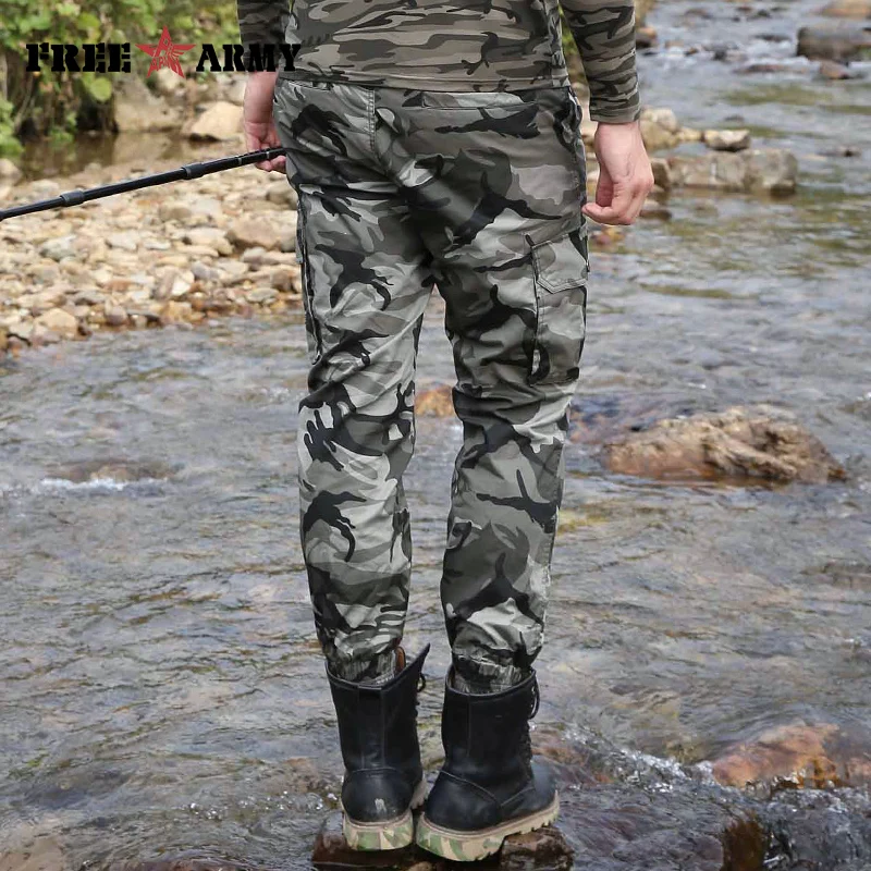 Мужские брюки карго FreeArmy Band хлопковые камуфляжные до щиколотки новые модные