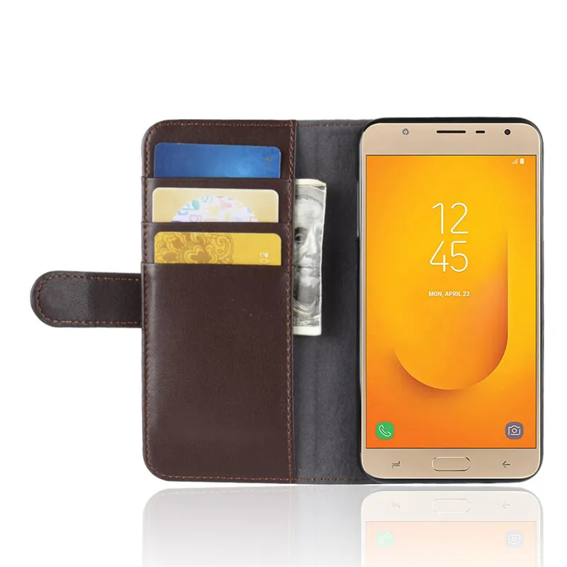 Чехол из натуральной кожи для samsung Galaxy J7 Duo 2018 чехол 5 &quotс держатель карт бумажник