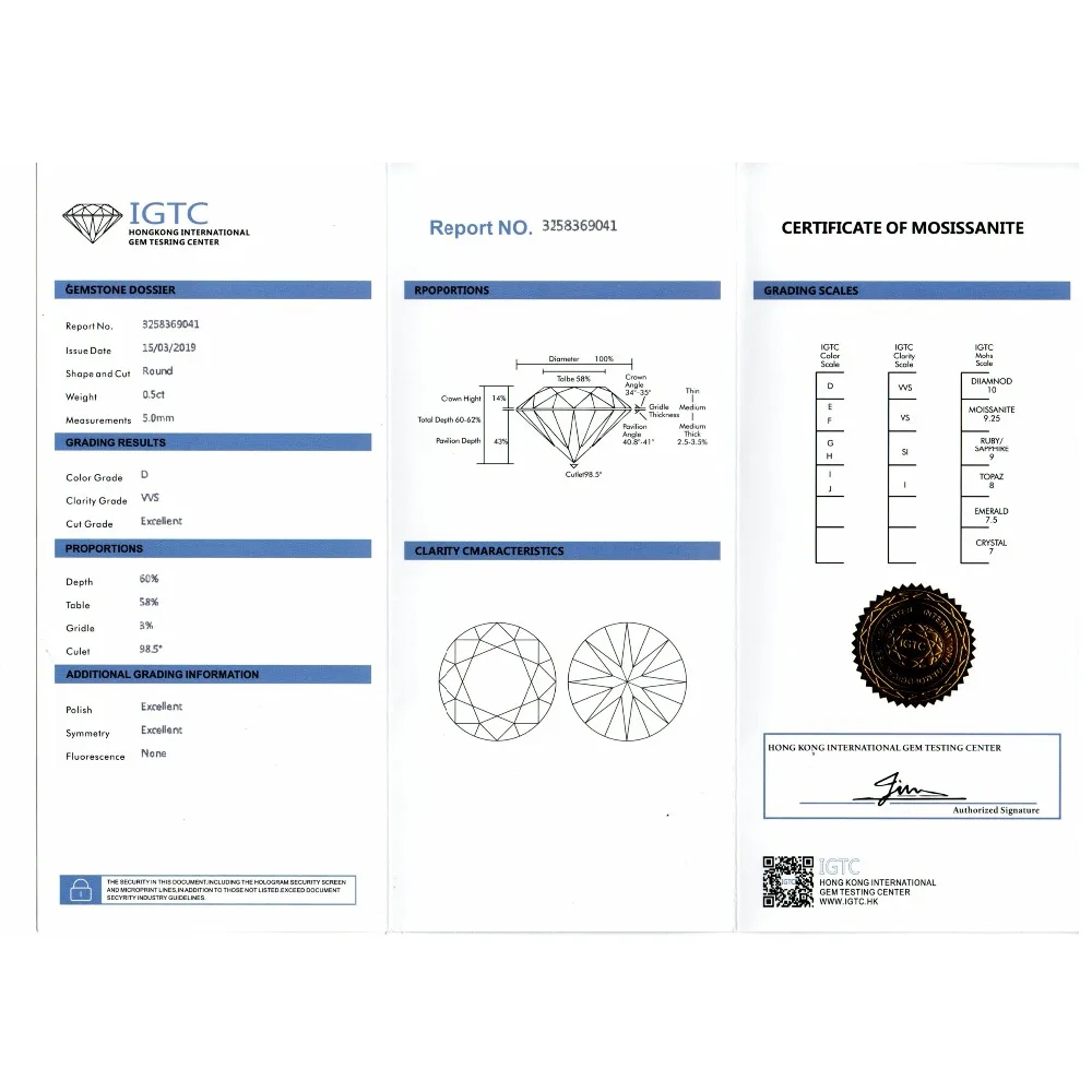 Балет GEM'S 0.5Ct 5 0 мм круглые моиссанитовые свободные драгоценные камни D Цвет VVS