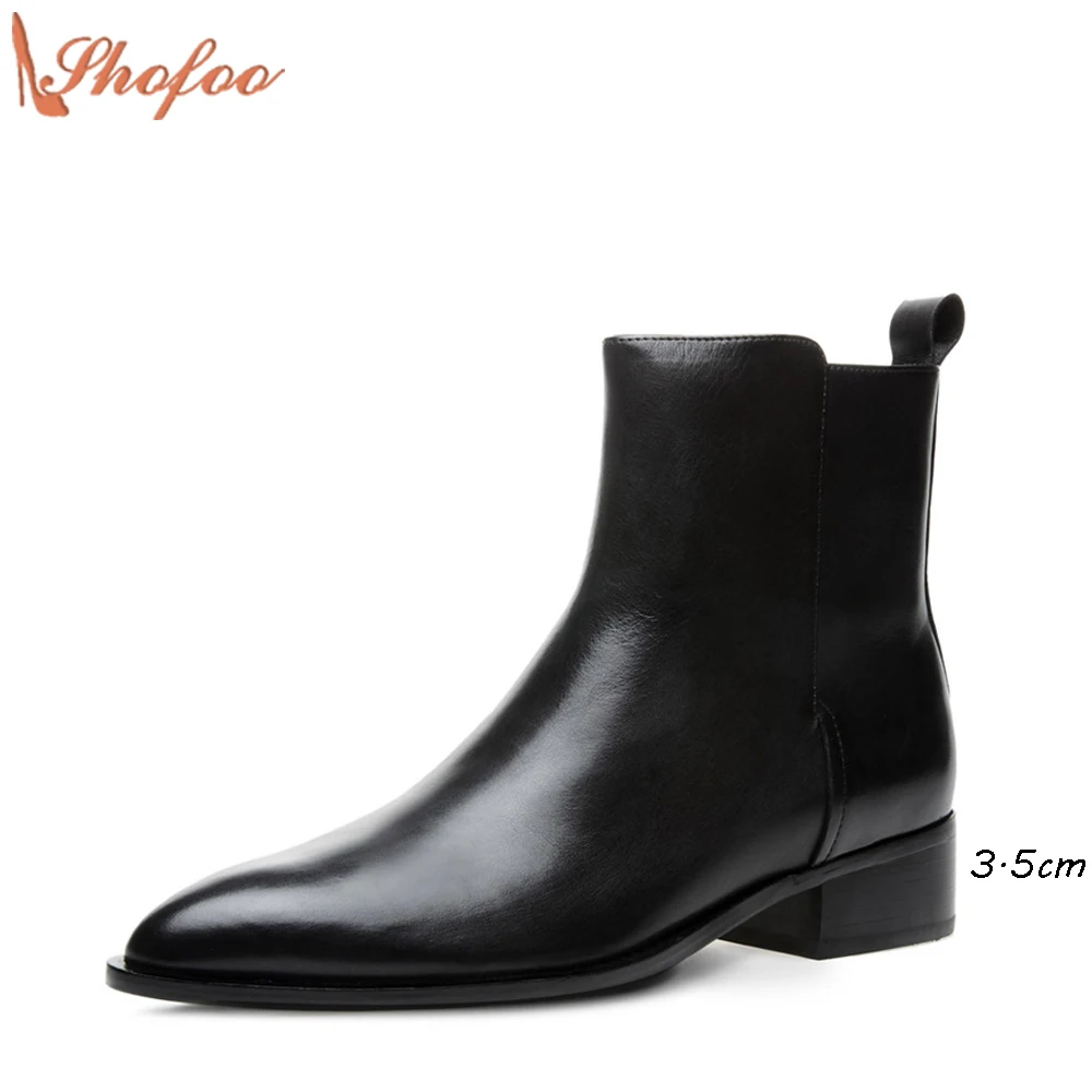 

Chelsea Ankle Boots For Women Black Patent Leather 2021 Autumn Winter Fashion Bota Feminina Top Quality Shoes Large Size 4-16