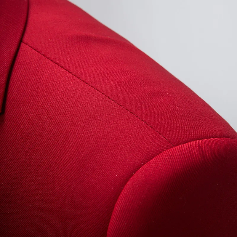 Мужской костюм Мужская Красная тонкая Деловая одежда three кусок (куртка + брюки