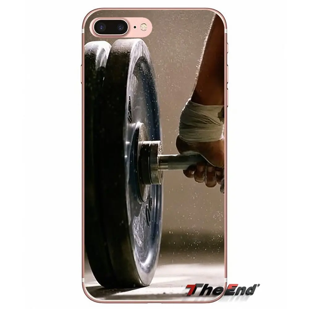 Для Apple IPhone X 4 4S 5 5S SE 5C 6 6s 7 8 плюс Plus прозрачный мягкий Чехлы Crossfit c гирями нарастить