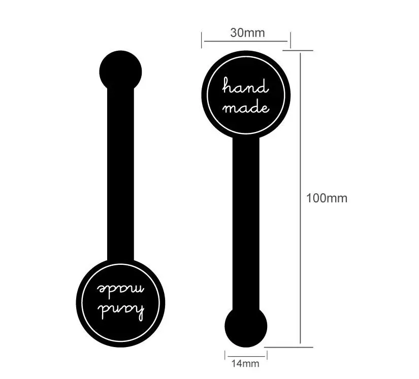 200 шт./лот Ручная работа черные самоклеящиеся наклейки с длинной этикеткой сделай