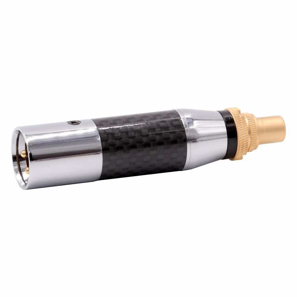 3Pin Женский Мужской баланс XLR на Женский RCA конвертер разъем Hifi аудио штекер Адаптер углеродное волокно позолоченный латунный проводник