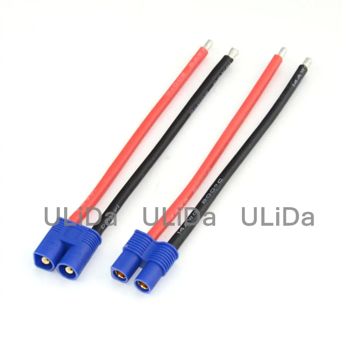 Одна пара EC3 разъем Гнездовой 100 мм провод 14AWG кабель для RC Lipo батареи