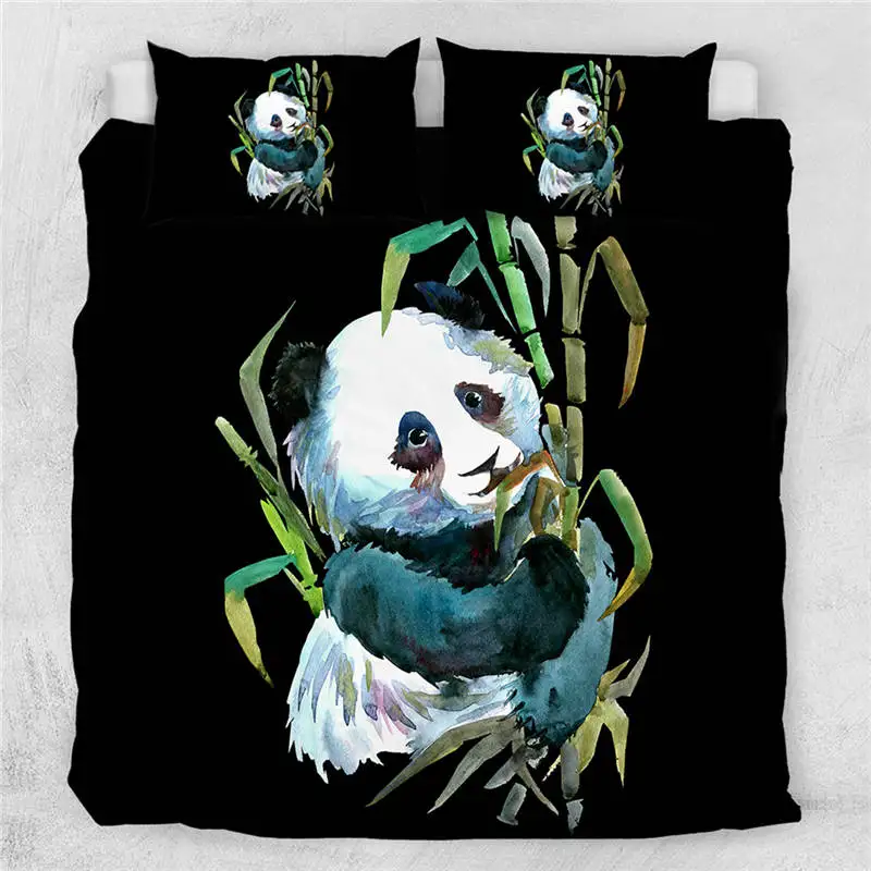Panda2 Постельные принадлежности Outlet панда домашний текстиль пододеяльник с наволочкой чехол мультфильм Радуга Комплект постельного белья животное Дети Подростки Постельное белье queen 3 шт - Color: Panda2