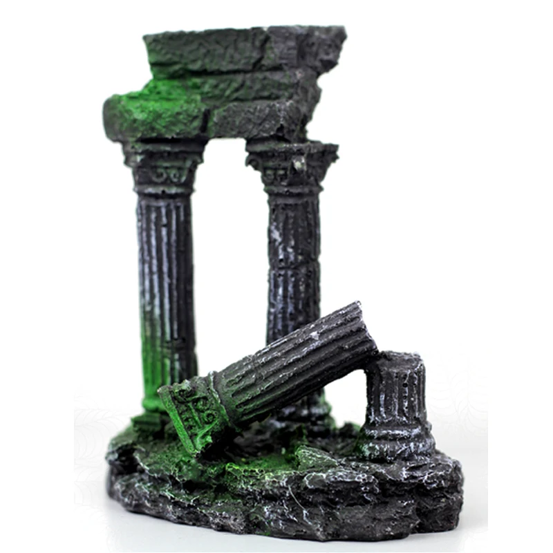 

Hot Sale Roman Column Greece Temple Ruin Aquarium Decoration Aquatic Roman Building Hiding Landscaping Ornaments