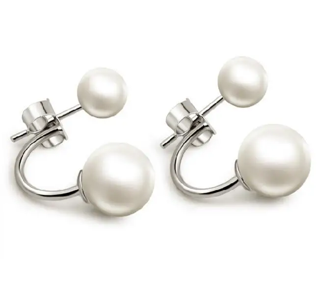 Женские серьги гвоздики из серебра 925 пробы с морским жемчугом|fashion pearls|pearls