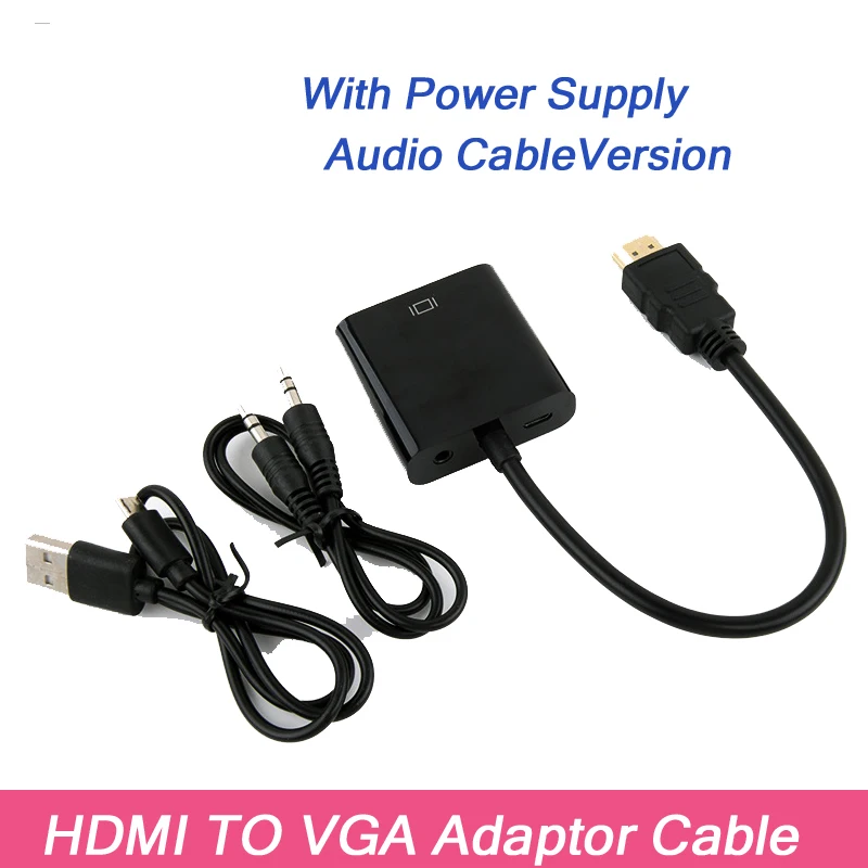 Новый HDMI к VGA адаптер папа Famale конвертер 1080P цифро-аналоговый видео аудио для ПК