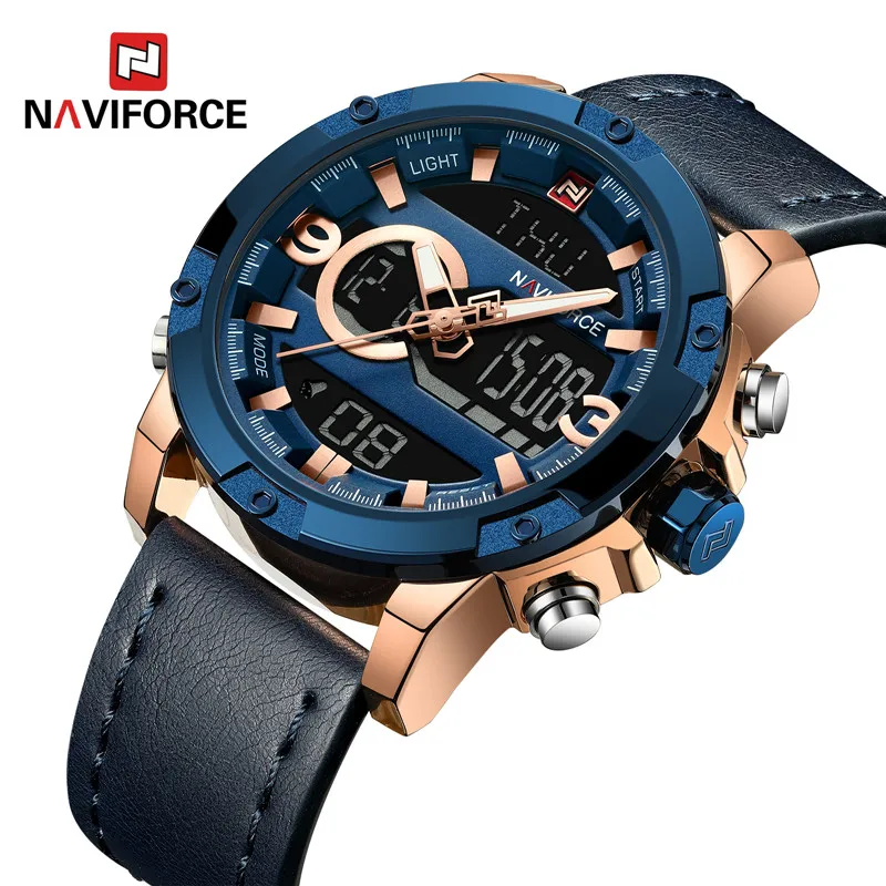 Часы наручные NAVIFORCE Мужские Цифровые спортивные брендовые Роскошные армейские