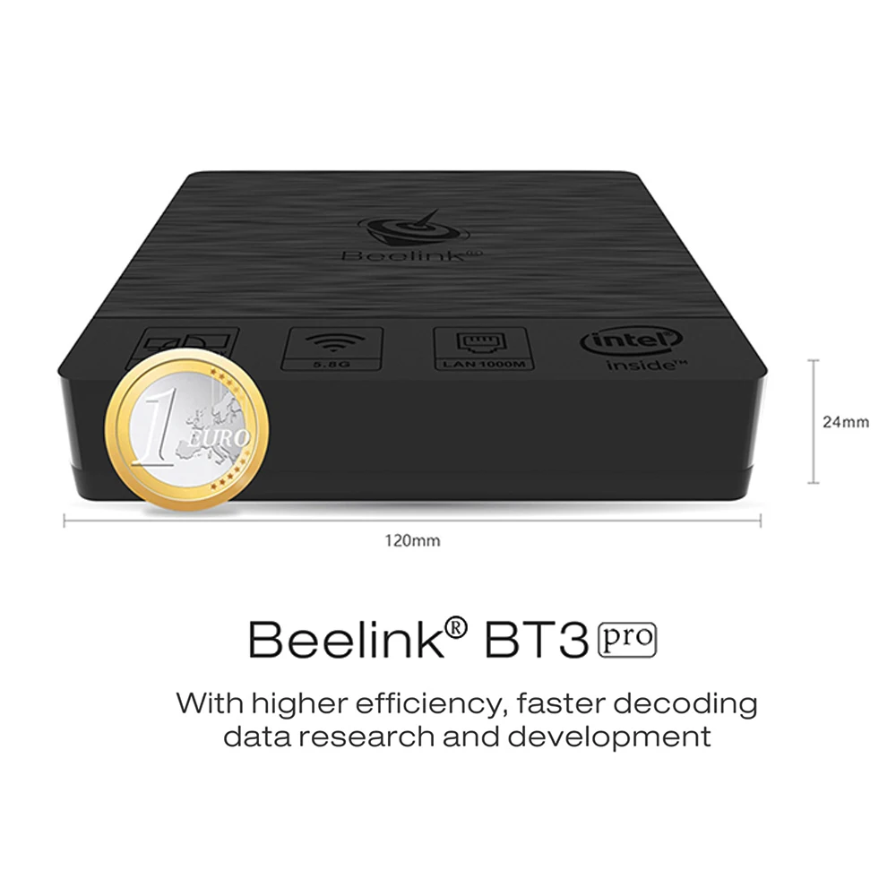 Beelink BT3 Pro Mini PC 4 + 64 GB Intel Atom X5 Z8350 2 4/5 8 ГГц двухдиапазонный Wi Fi Bluetooth 0 Ethernet 1000 Мбит/с ЕС