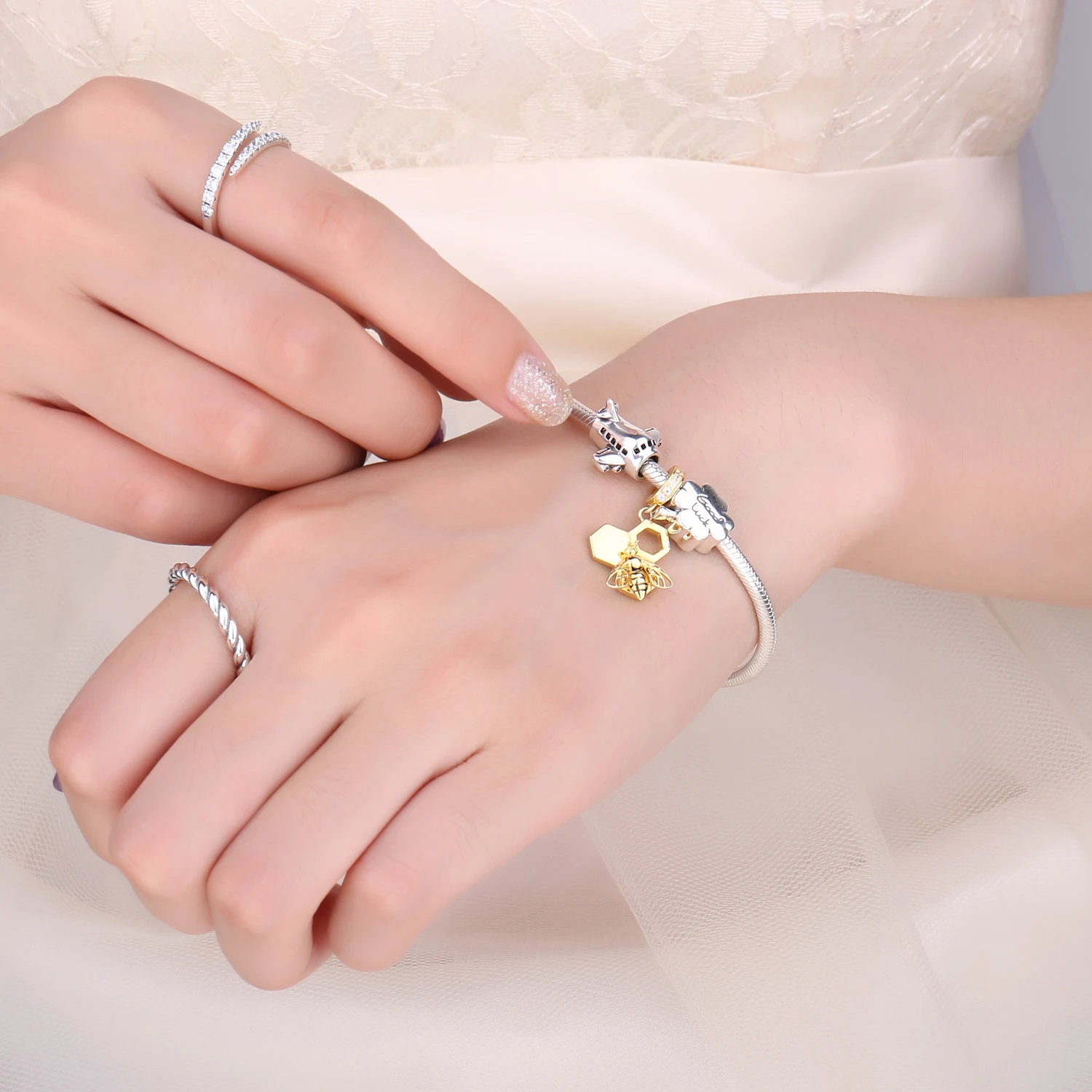 JewelryPalace 925 пробы серебро Винтаж Путешествия самолет Шарм для мамы и дочки Новый