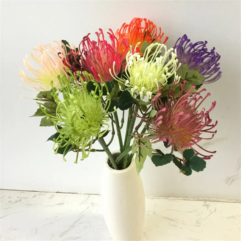 100 шт Пластиковые Одуванчики цветы одна голова/кусок Leucospermum cordifolium Искусственные