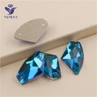 YANRUO 3256, все размеры, голубой циркон, галактические, Свободные Стразы, пришитые кристаллами, стразы с плоским основанием для одежды