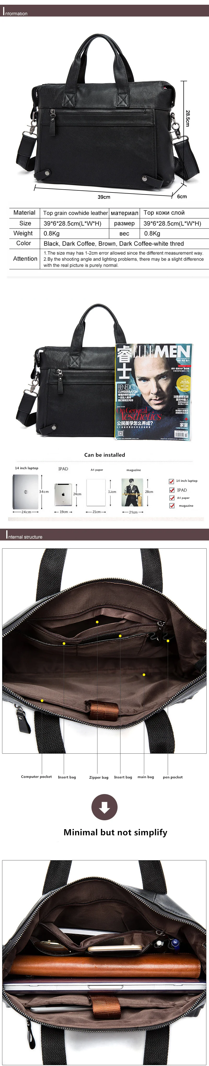 Мужской портфель из натуральной кожи на каждый день, деловой портфель, первый слой, коровья кожа, сумка через плечо, мужская сумка, сумка через плечо, сумки для ноутбука