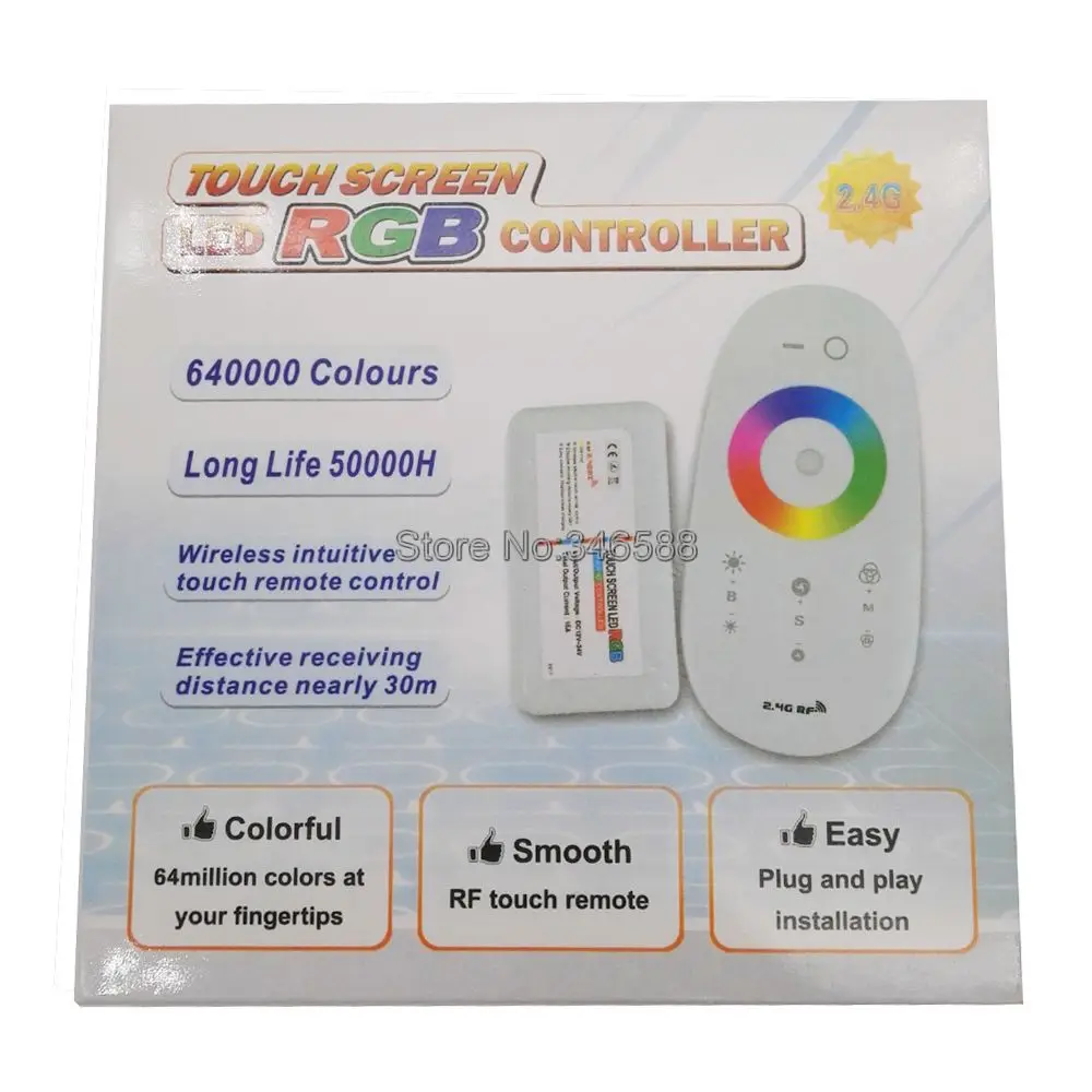 DC 12V 24V 2 4G RGB светодиодный Управление RF Беспроводной сенсорный пульт